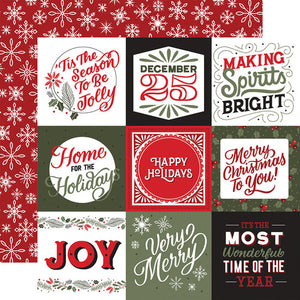 *SALE* Echo Park - Christmas Salutations 12x12 Cardstock - 4x4 Journaling Cards