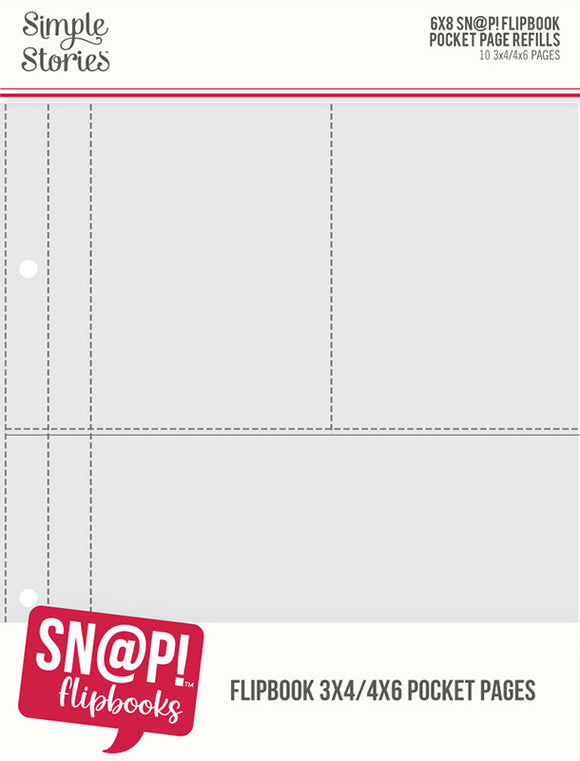 Simple Stories - 6x8 SN@P Flipbook - Refill-3x4/4x6 Pack