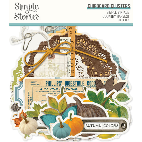 *SALE* Simple Stories - Simple Vintage Country Harvest Chipboard Clusters