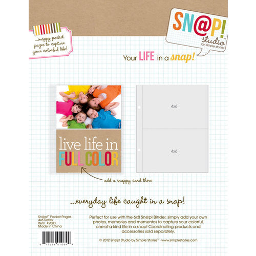 Simple Stories SN@P- Pocket Page Refills - 4x6