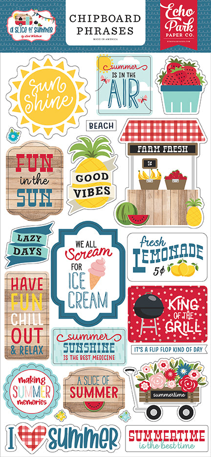 *SALE* Echo Park - A Slice of Summer Chipboard Phrases