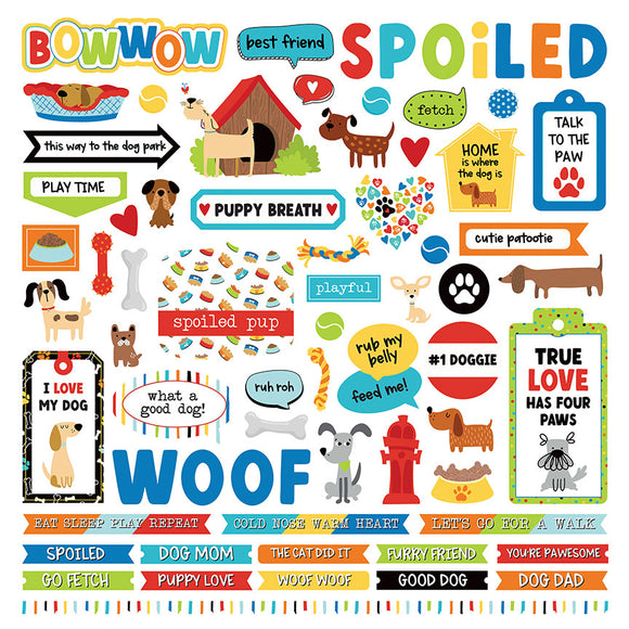Photo Play - Bow Wow - 12x12 Element Sticker