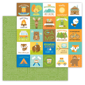 Doodlebug Design Great Outdoors 12x12 Double-Sided Cardstock - A Camping We Will Go