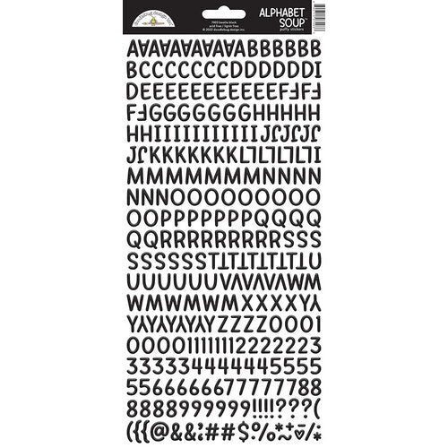 Doodlebug Design Alphabet Soup Puffy Sticker - Beatle Black