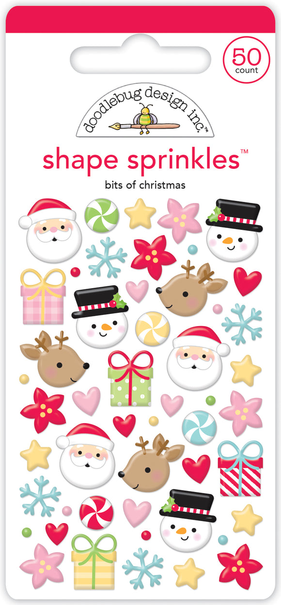 Doodlebug Design Candy Cane Lane - Bits of Christmas Shape Sprinkles