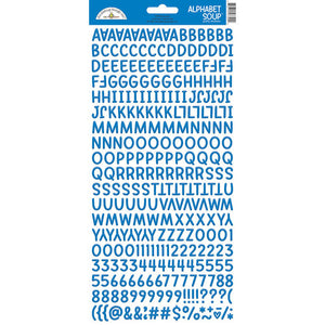 Doodlebug Design Alphabet Soup Puffy Sticker - Blue Jean