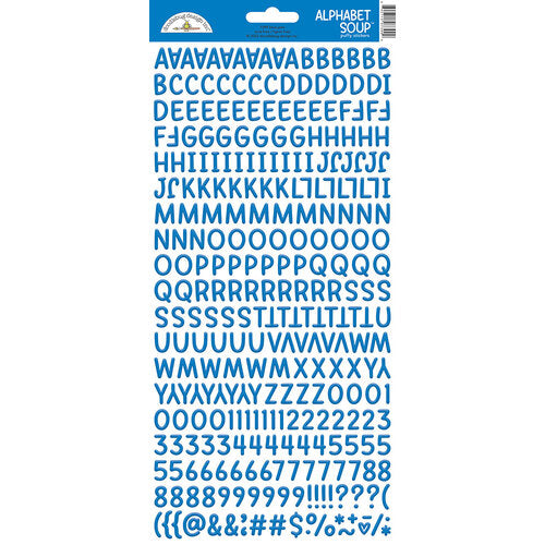 Doodlebug Design Alphabet Soup Puffy Sticker - Blue Jean