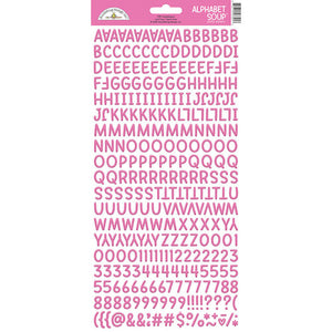 Doodlebug Design Alphabet Soup Puffy Sticker - Bubblegum