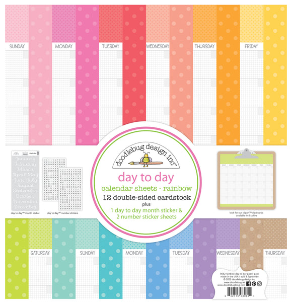 Doodlebug - Rainbow Day to Day Calendar Assortment Pack