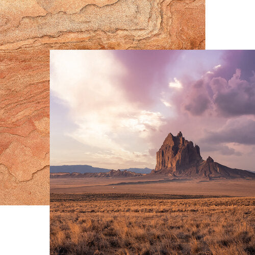 Reminisce - Desert Landscape - Colorful Sunrise - 12x12 Cardstock
