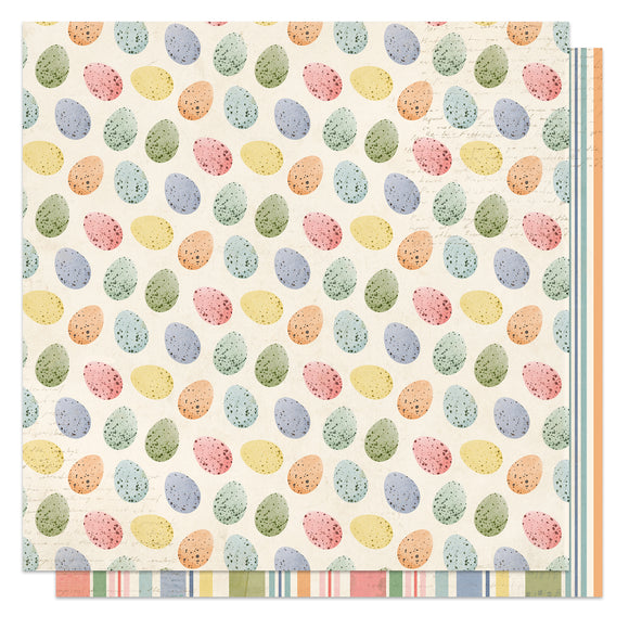 Photo Play - Bunnies and Blooms - Easter Egg - 12x12 Cardstock