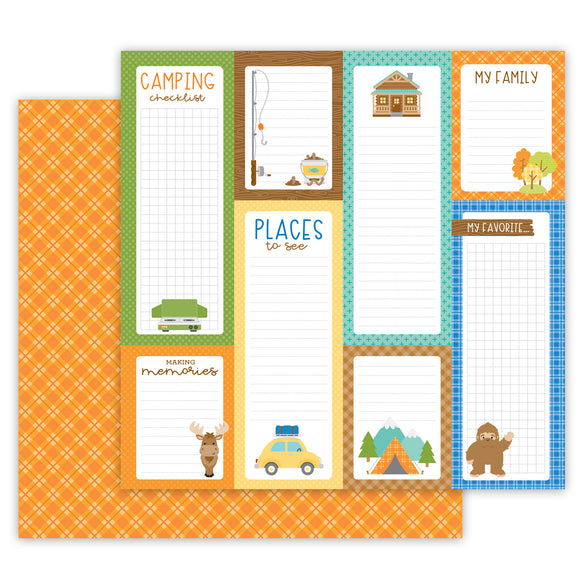 *SALE* Doodlebug Design Great Outdoors 12x12 Double-Sided Cardstock - My Favorite Flannel