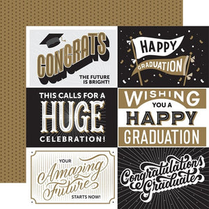 Echo Park - Graduation 12x12 Cardstock - 6x4 Journaling Cards
