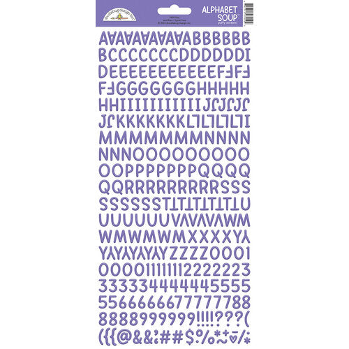 Doodlebug Design Alphabet Soup Puffy Sticker - Lilac