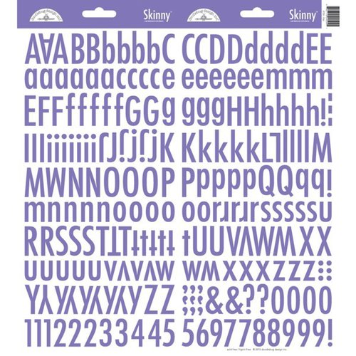 Doodlebug - Skinny Letter Stickers - Lilac