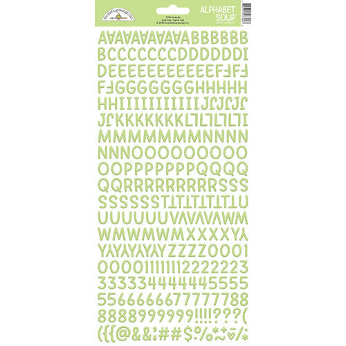 Doodlebug Design Alphabet Soup Puffy Sticker - Limeade