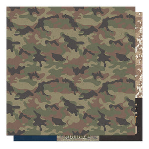 Photo Play - The Brave - Military Plaid - 12x12 Cardstock