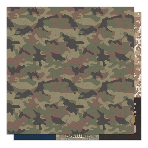 Photo Play - The Brave - Military Plaid - 12x12 Cardstock