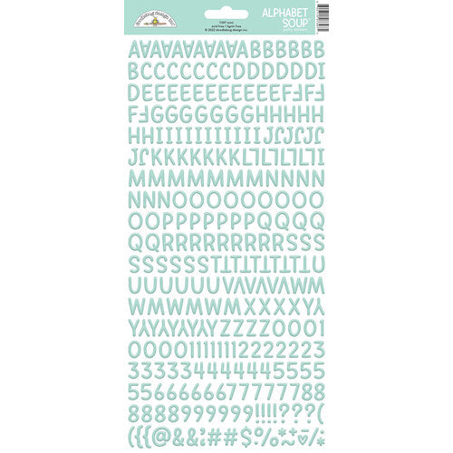 Doodlebug Design Alphabet Soup Puffy Sticker - Mint