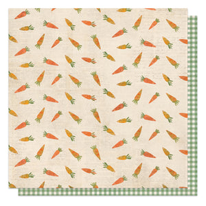 Photo Play - Bunnies and Blooms - Spring Carrots - 12x12 Cardstock