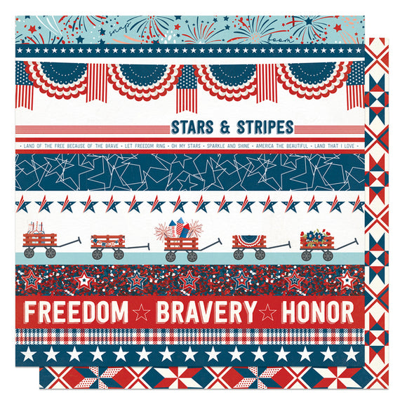 Photo Play - Stars and Stripes - Honor 12 x 12 Paper