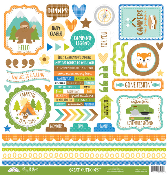 *SALE* Doodlebug Designs Great Outdoors - This & That Sticker - 12x12