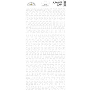 Doodlebug Design Alphabet Soup Puffy Sticker - Lily White